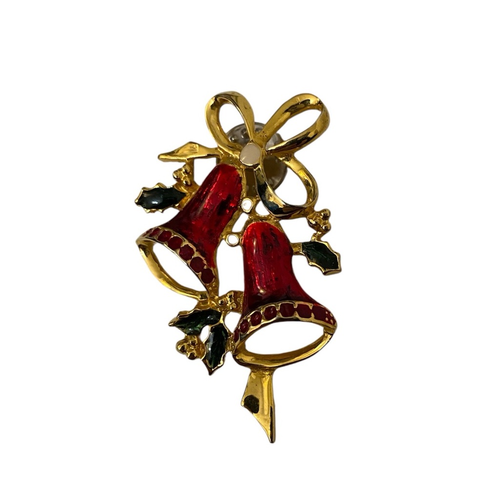 Bell Christmas Holiday Bell Brooch Pin